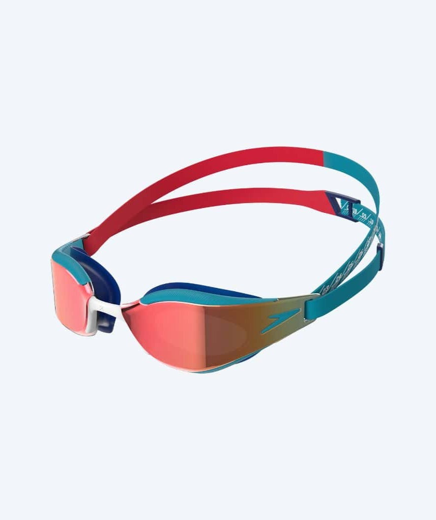 Speedo tävlings simglasögon för barn - Fastskin Hyper Elite Mirror - Röd/blå