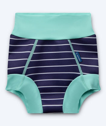 Watery badblöja för barn - Neoprene Swim Nappy - Turquoise Stripes