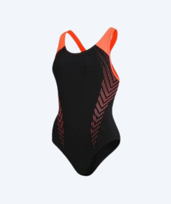 Speedo baddräkt för dam - Placement Laneback - Svart/orange