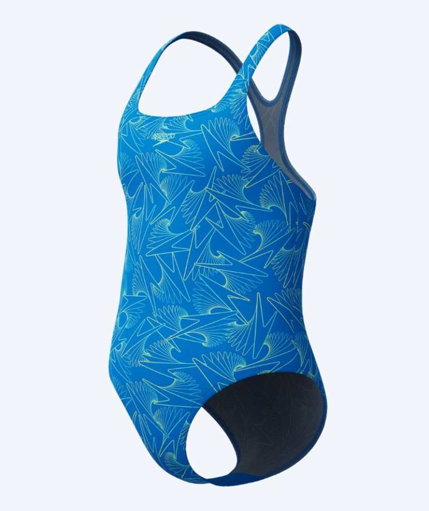 Speedo badedragt til piger - Hyperboom Allover Medalist - Blå/grøn