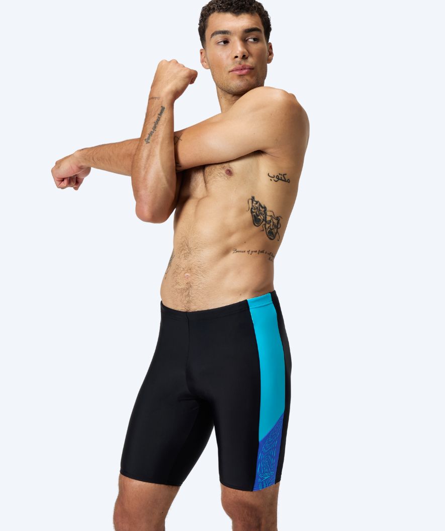 Speedo långa badbyxor för herr - Dive - Svart/Ljusblå