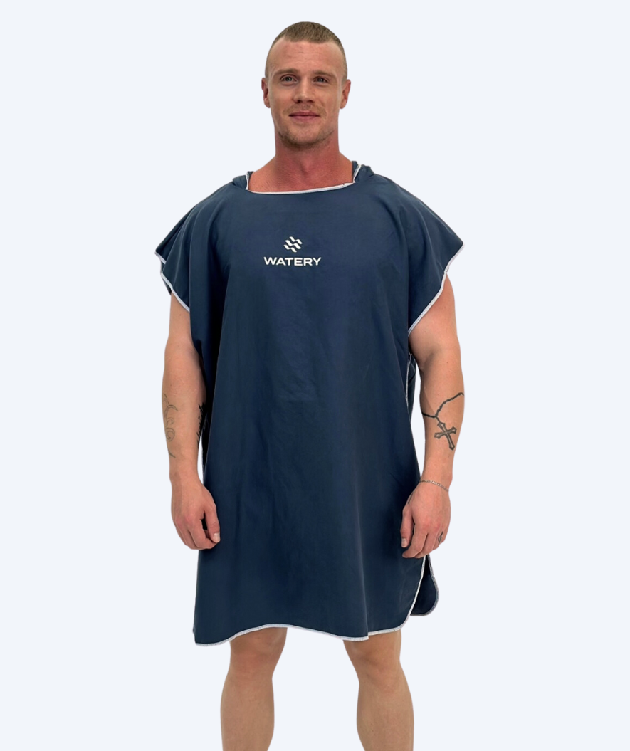 Watery badponcho för vuxna - Mikrofiber - Mörkblå