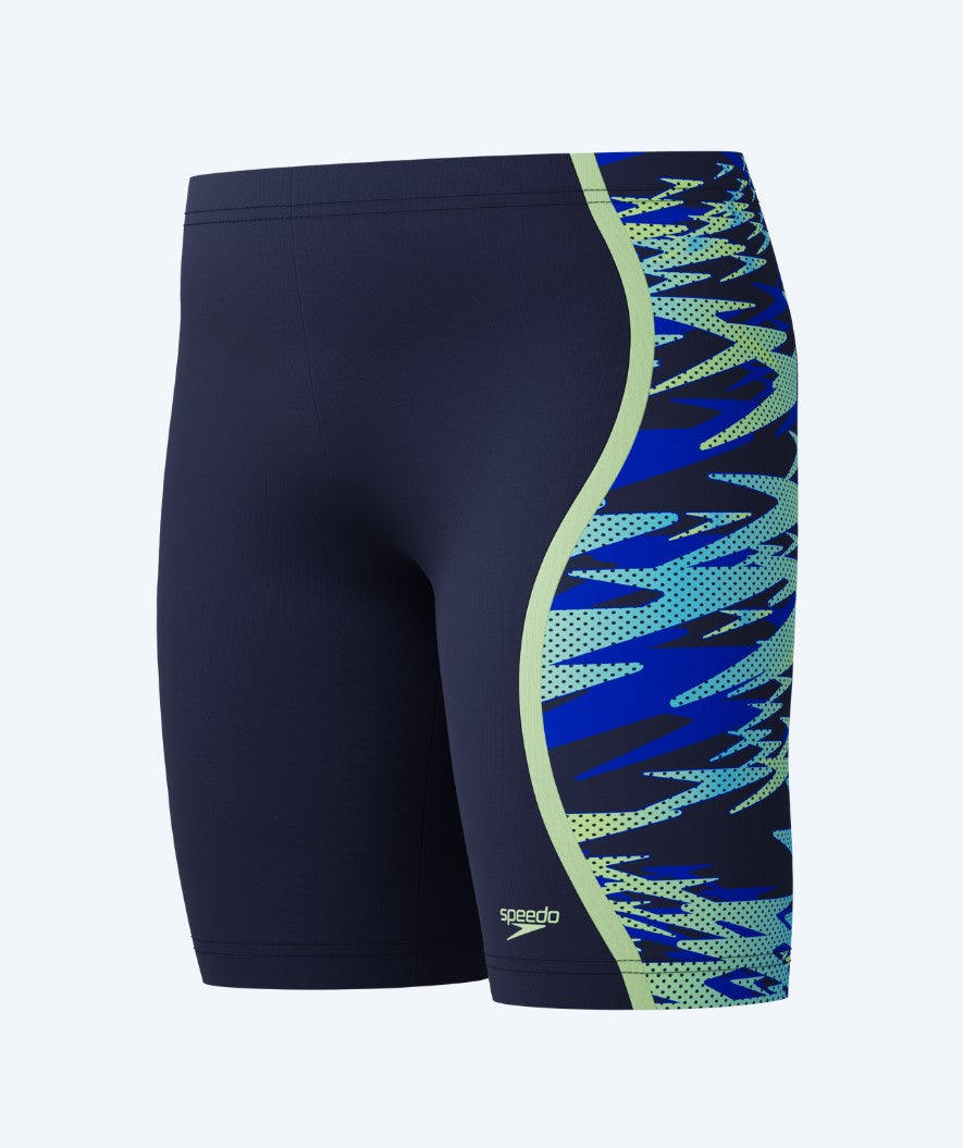 Speedo långa badbyxor för pojkar - Hyperboom Splice - Mörkblå/Grön