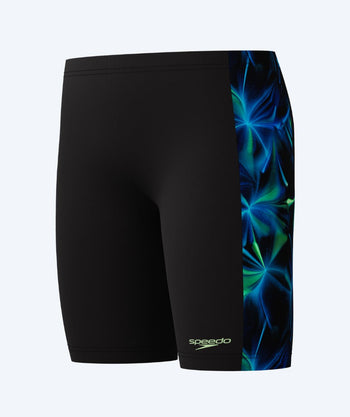 Speedo långa badbyxor för pojkar - Print Panel - Svart/grön