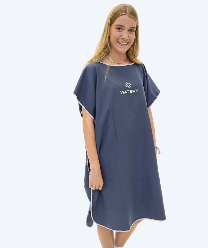 Watery badponcho för vuxna - Mikrofiber - Mörkblå