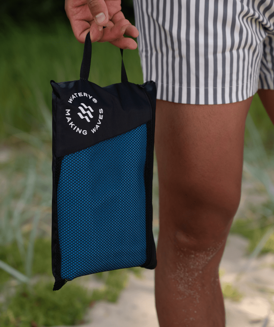 Watery microfiber handduk (180 x 200 cm) - Eco Nebraska Family - Svart