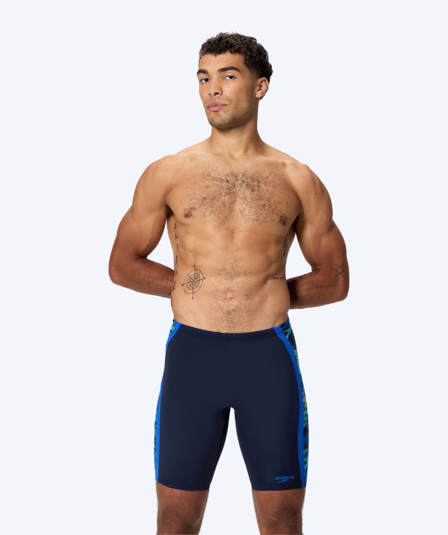 Speedo långa badbyxor för herr - Hyperboom Splice - Mörkblå/Ljusblå