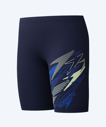 Speedo långa badbyxor för pojkar - Medley Logo - Mörkblå/Blå