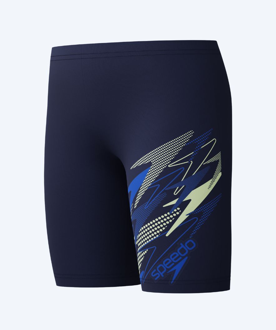 Speedo långa badbyxor för pojkar - Medley Logo - Mörkblå/Blå