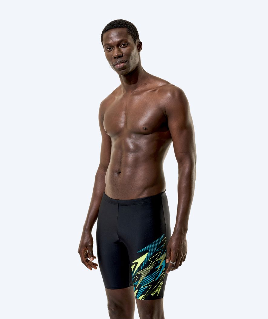 Speedo långa badbyxor för herr - Medley Logo - Svart/Grön