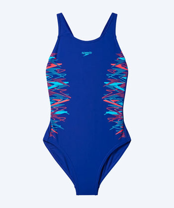Speedo baddräkt för flickor - Placement Muscleback - Mörkblå/Ljusblå