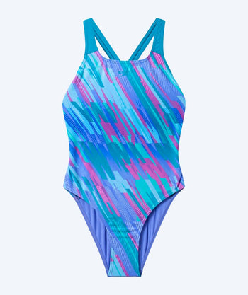 Speedo baddräkt för flickor - Print Powerback - Lila/Blå