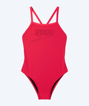 Speedo baddräkt för flickor - Endurance Logo Thinstrap - Ljusrosa