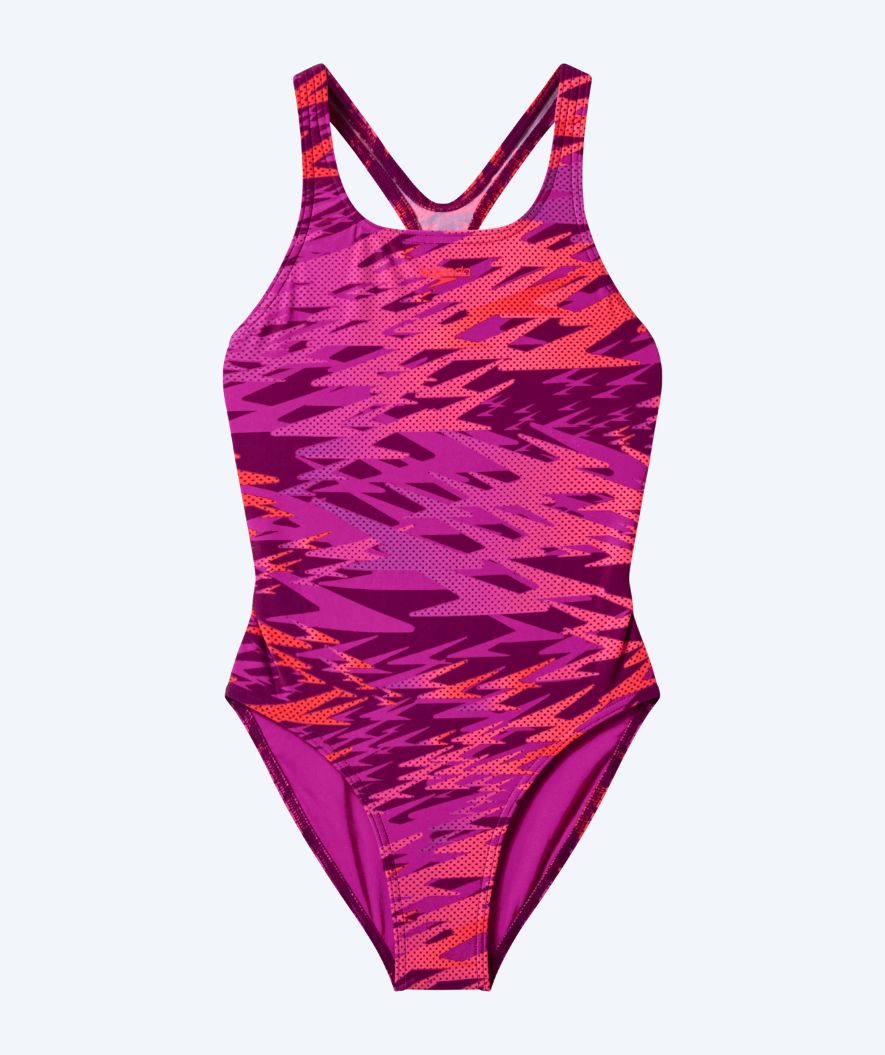 Speedo baddräkt för flickor - Hyperboom Print Medalist - Rosa/Lila