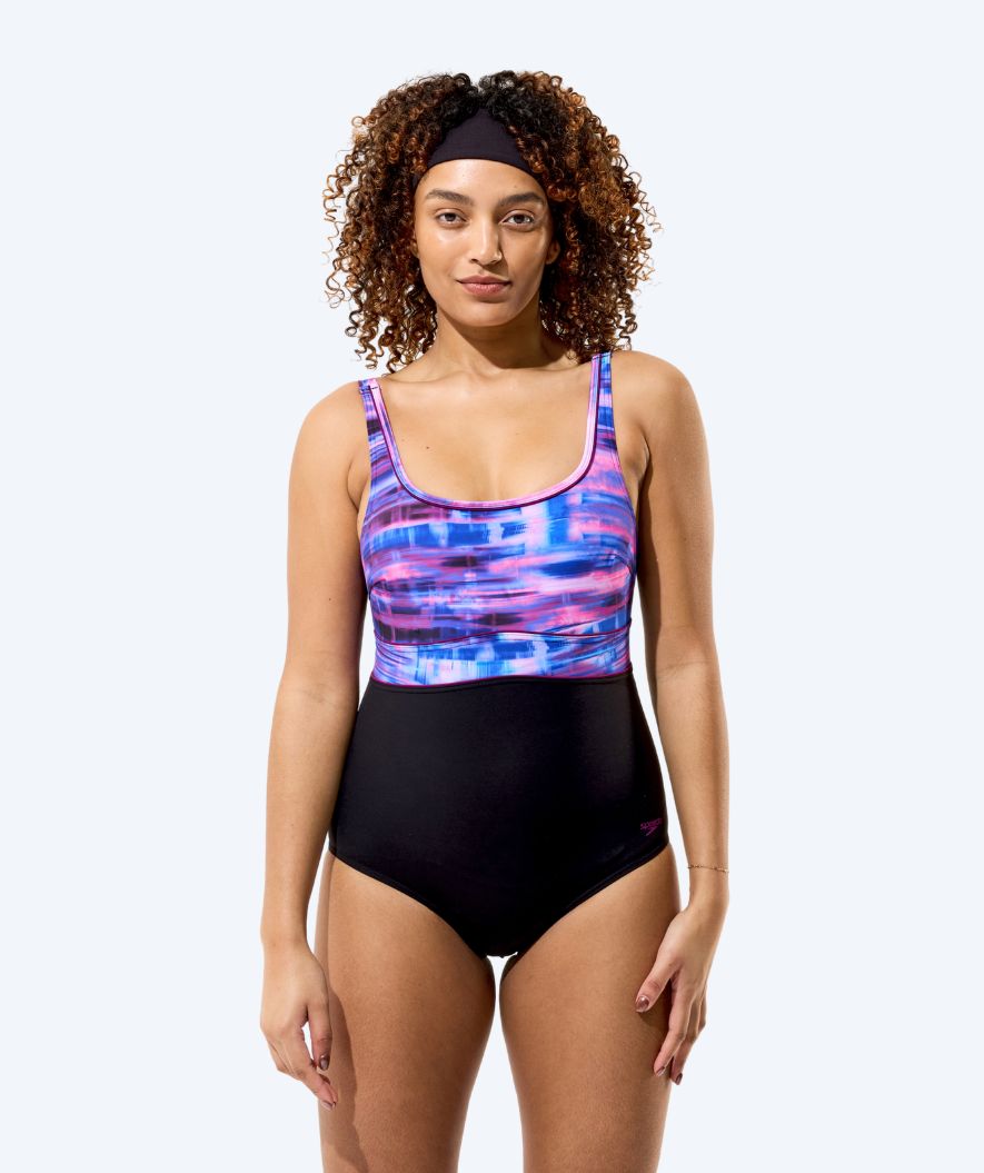 Speedo baddräkt för dam - Contour Eclipse - Svart/Lila