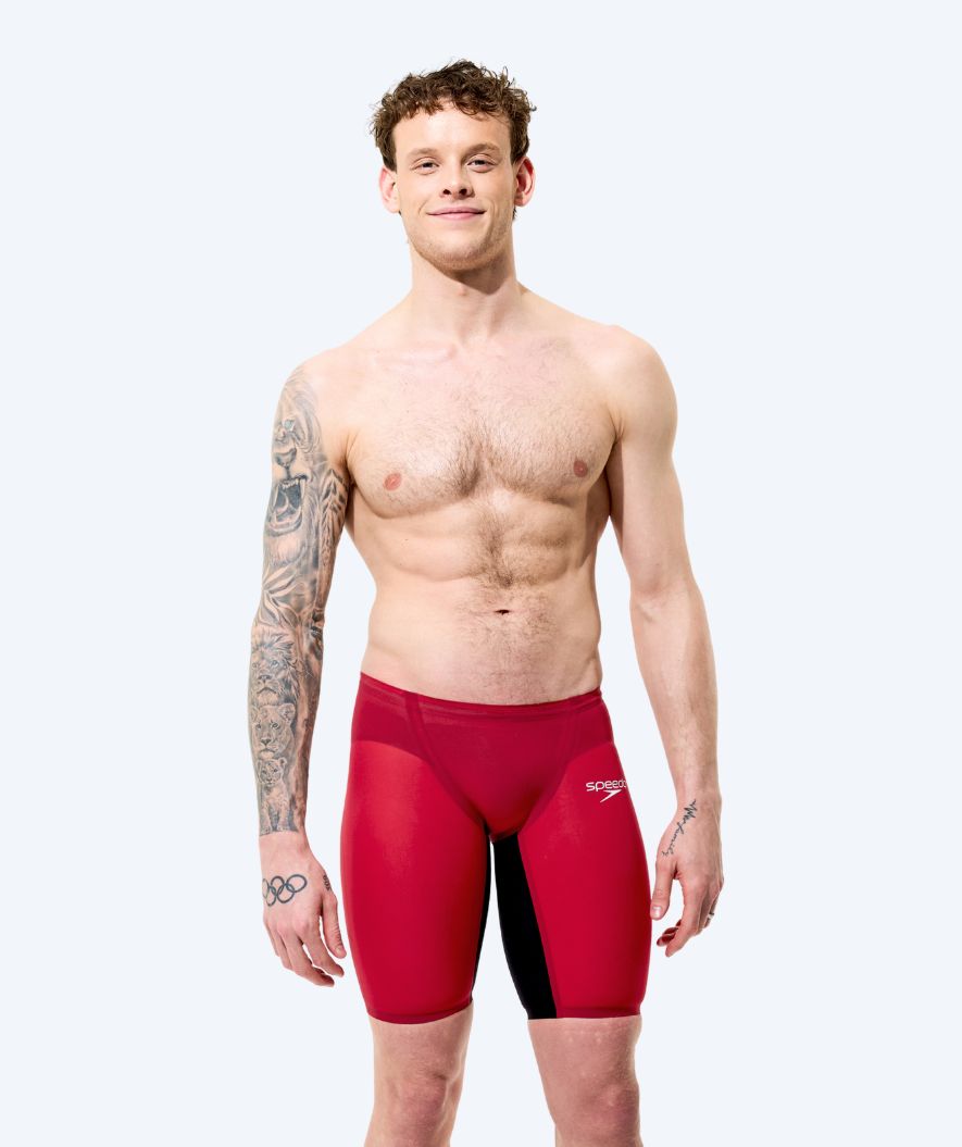 Speedo tävlingsbadbyxor för herr - LZR Pure Valor 2.0 - Mörkröd/Svart