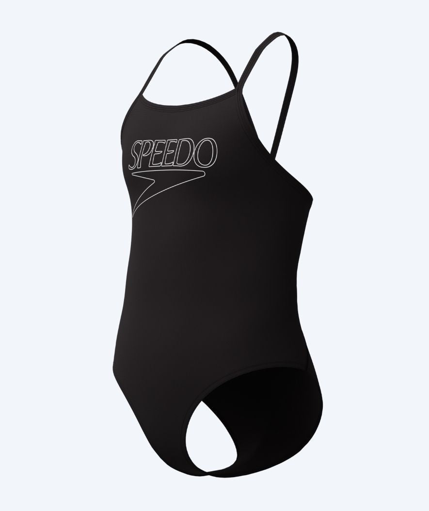 Speedo baddräkt för flickor - Endurance Logo Thinstrap - Svart