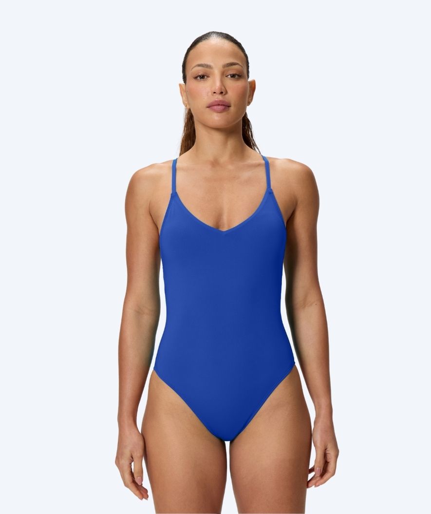 Speedo baddräkt för dam - Solid V-Neck - Blå