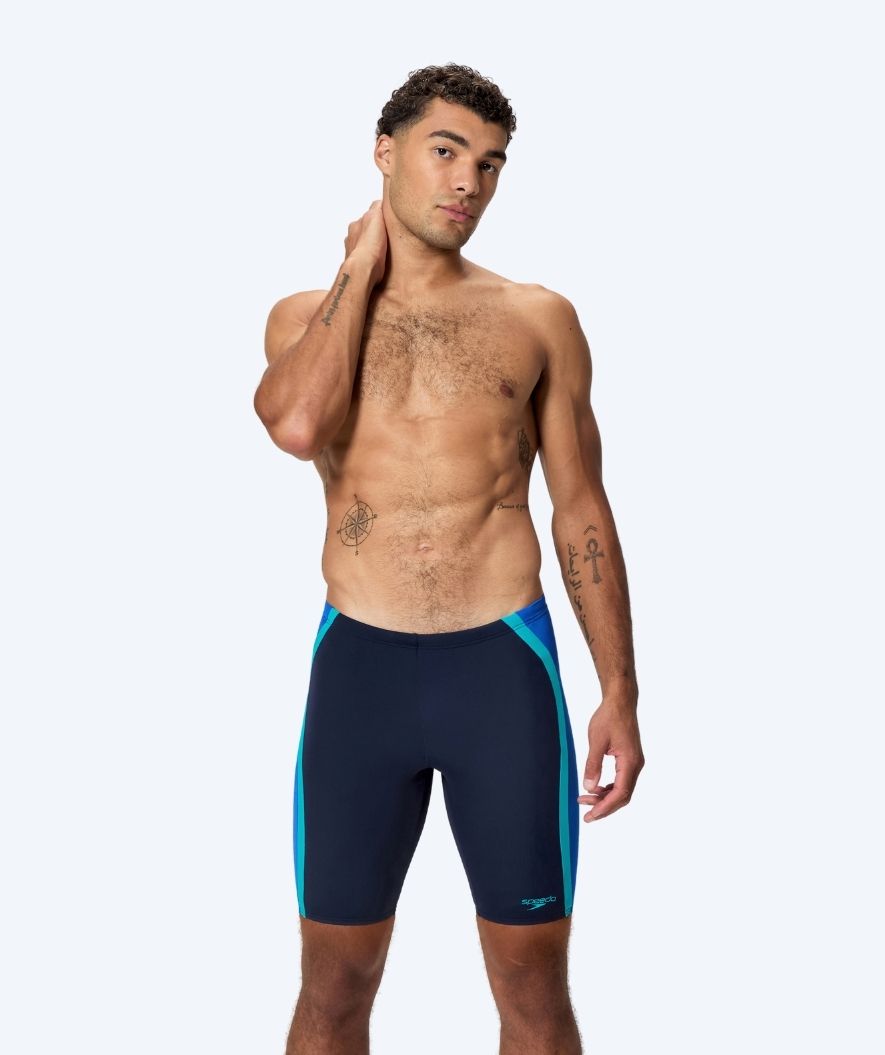 Speedo långa badbyxor för herr - Solid Splice - Mörkblå/Ljusblå