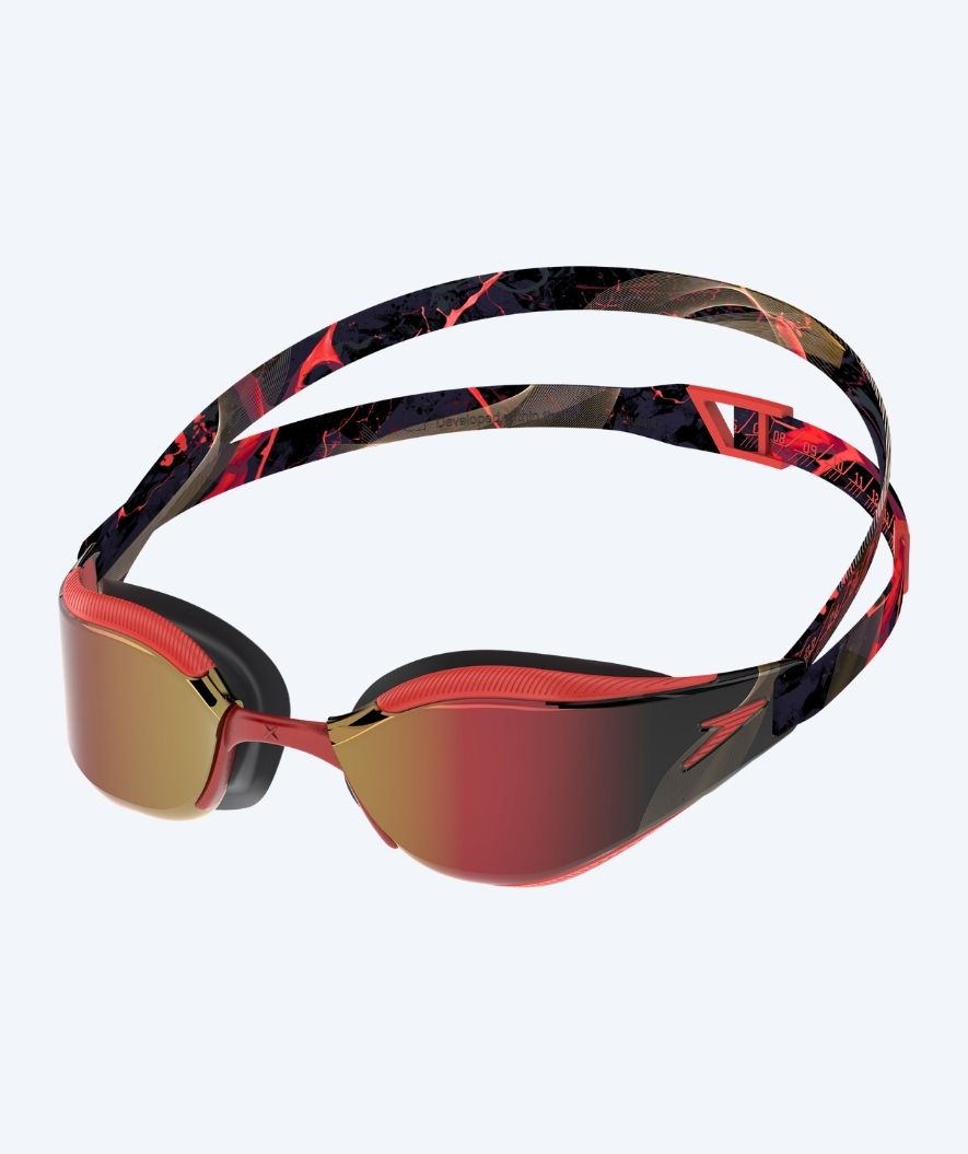 Speedo Elite simglasögon - Fastskin Hyper Elite Mirror - Svart/Röd (Guld lins)