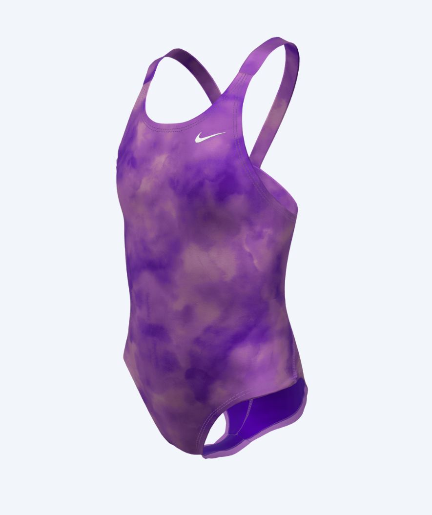 Nike baddräkt för flickor - Hydrastrong Print Fastback - Lila/Ljusrosa