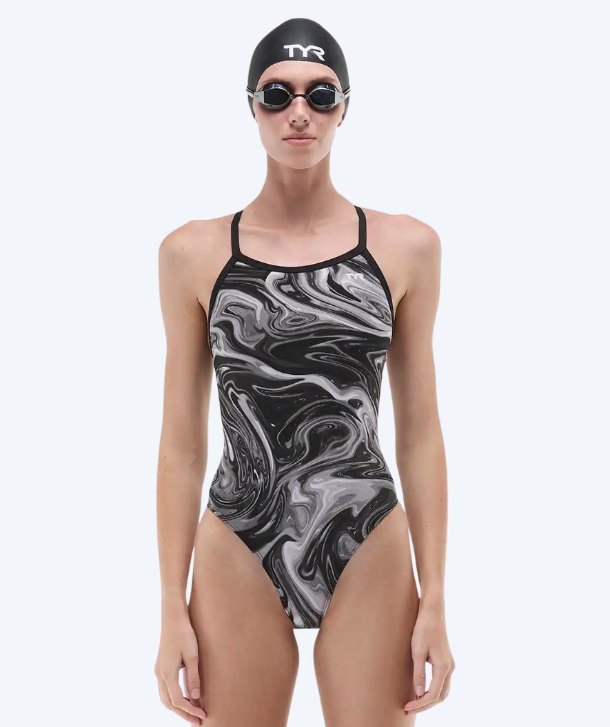 TYR baddräkt för dam - Durafast Elite Diamondfit Olea - Grå/Svart