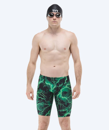 TYR långa badbyxor för herr - Durafast Elite Arterix - Grön/Svart