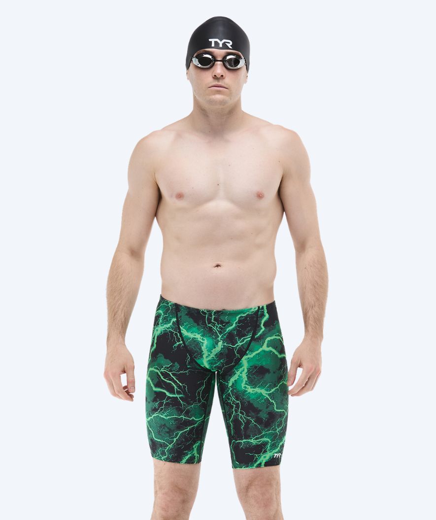 TYR långa badbyxor för herr - Durafast Elite Arterix - Grön/Svart