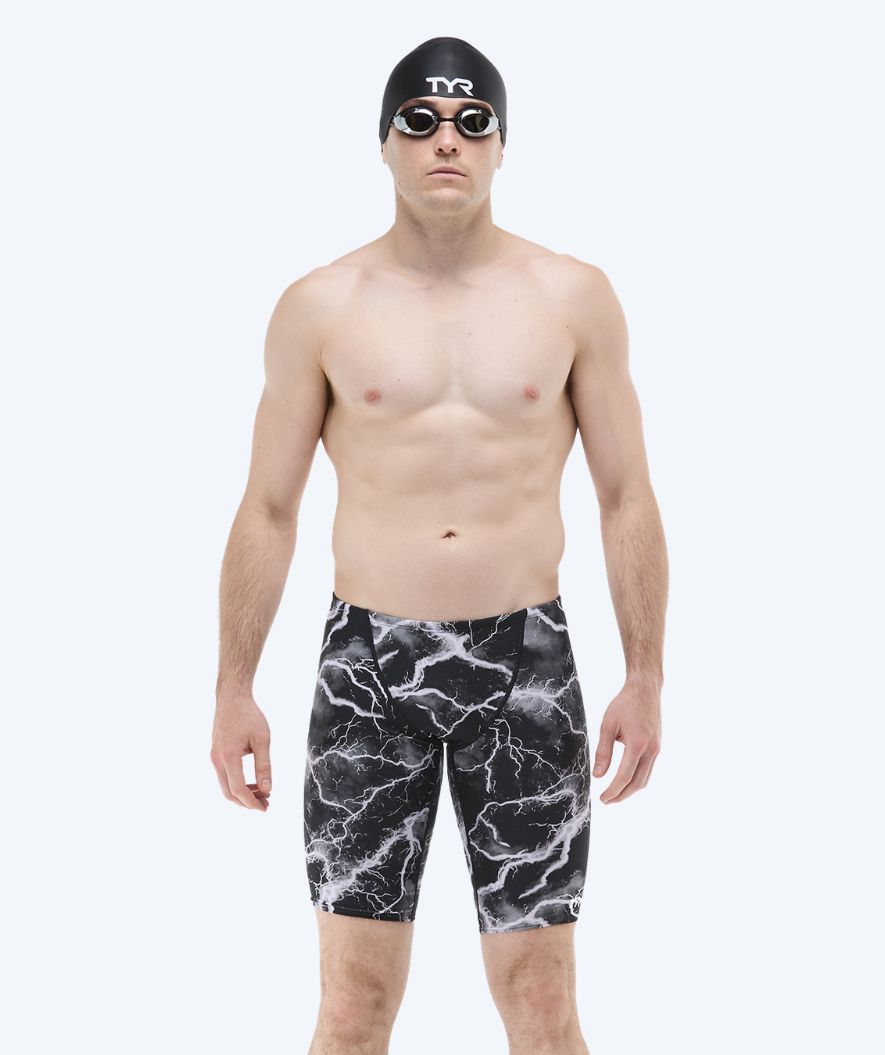 TYR långa badbyxor för herr - Durafast Elite Arterix - Grå/Svart