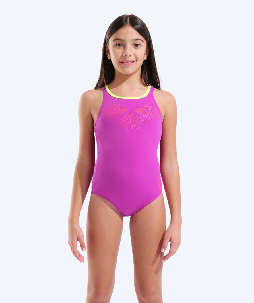 Arena baddräkt för flickor - Bay Swim Pro Back - Rosa/Grön