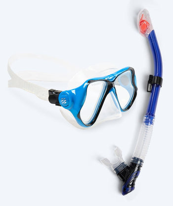 Watery Combo snorkelset för vuxna - Hudson Full-dry - Blå