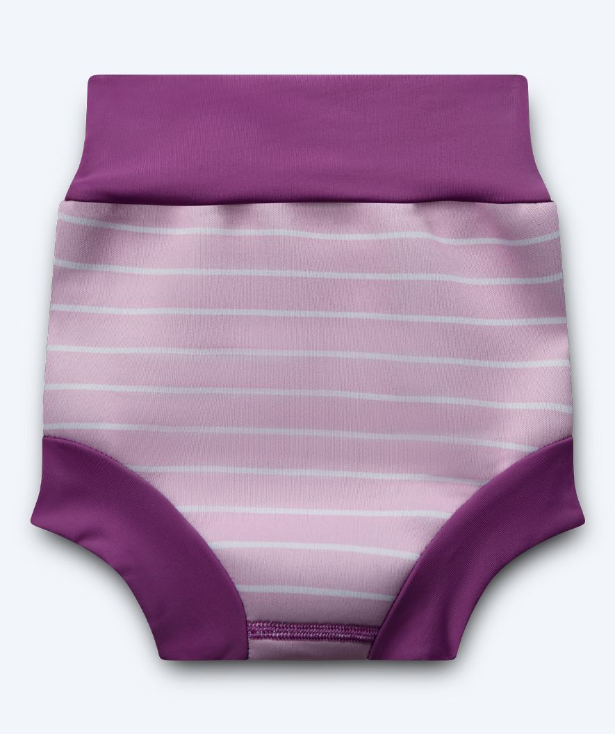 Watery badblöja för barn - Neoprene Swim Nappy - Purple Stripes
