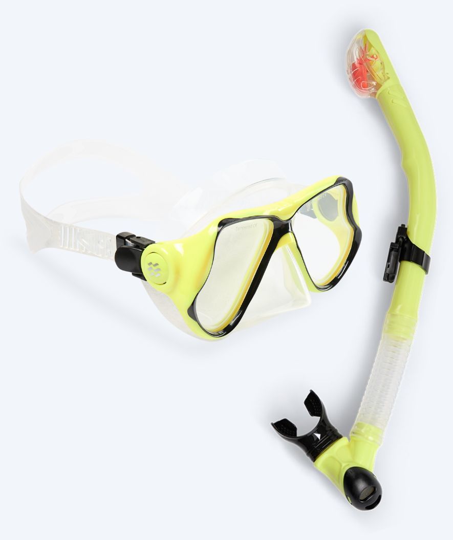 Watery Combo snorkelset för vuxna - Hudson Full-dry - Gul
