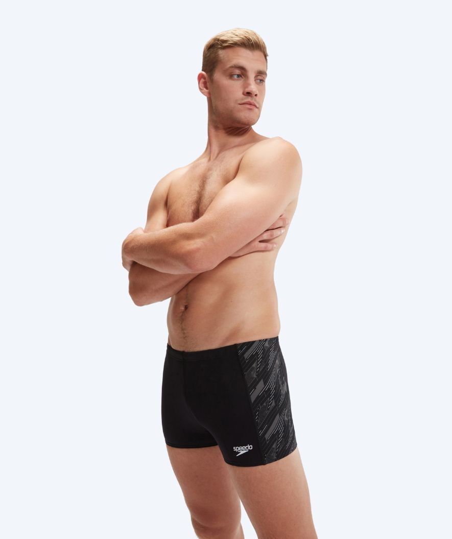 Speedo aquashorts för herr - HyperBoom Panel - Svart/vit