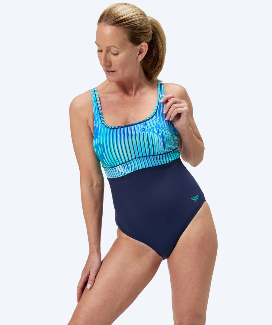 Speedo baddräkt för damer - Shaping ContourEclipse - Mörkblå/turkos