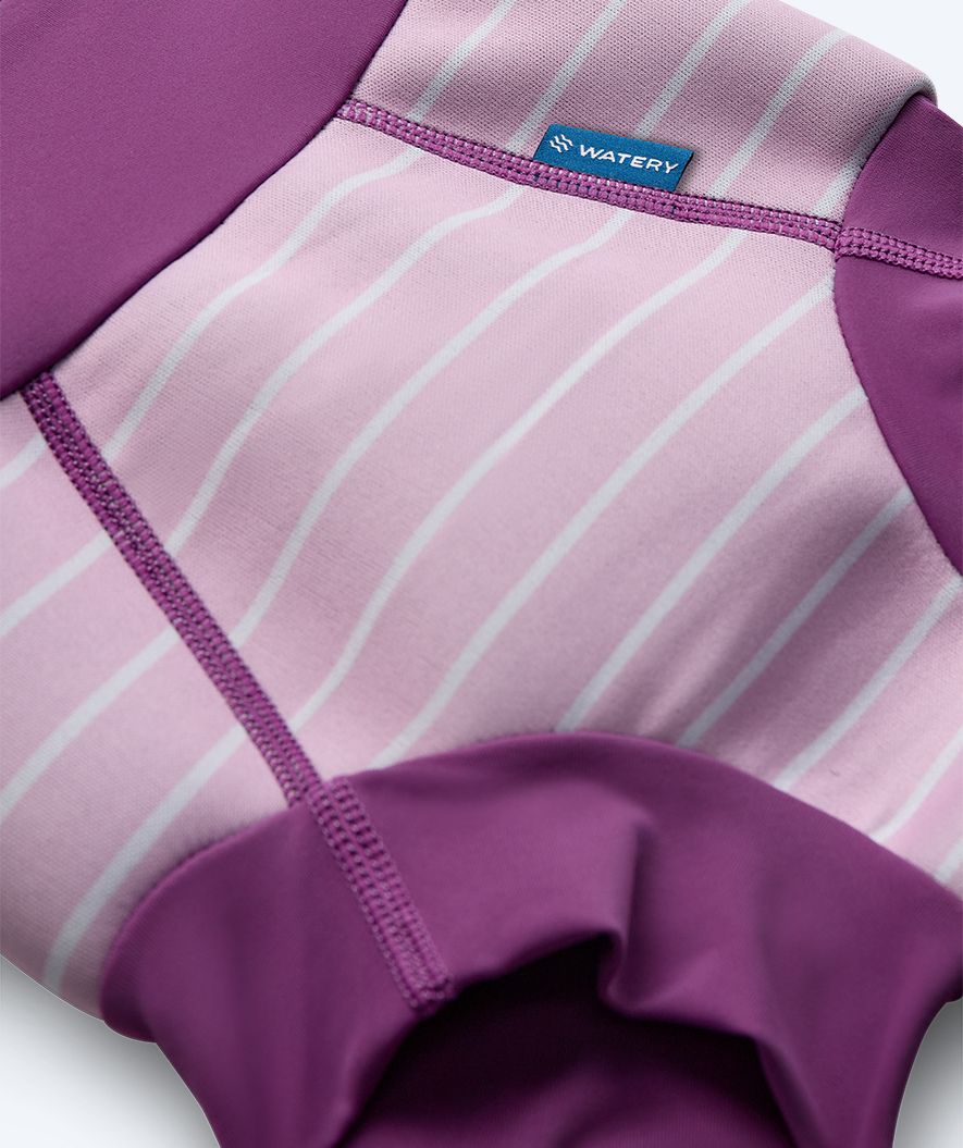 Watery badblöja för barn - Neoprene Swim Nappy - Purple Stripes