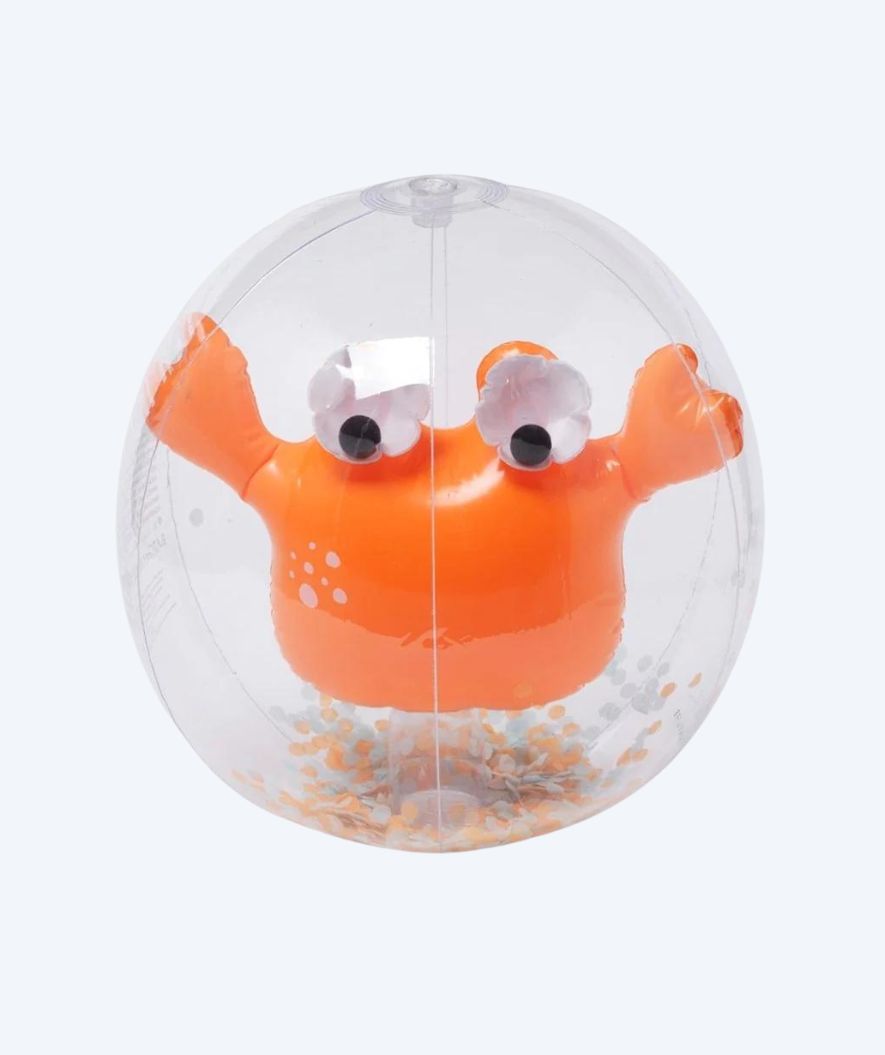 Sunnylife badboll - Crab 3D Beach Ball - Orange/klar