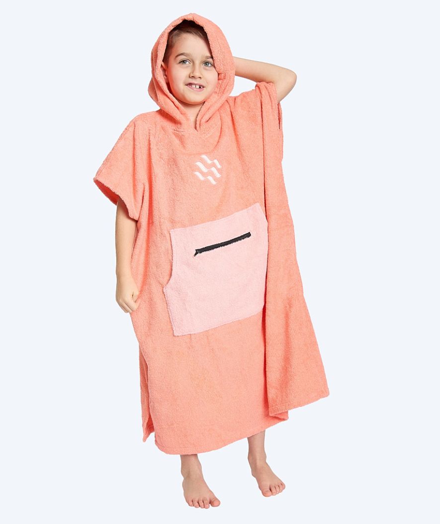Watery badponcho för junior (6-15) - Bomull - Atlantic Pink