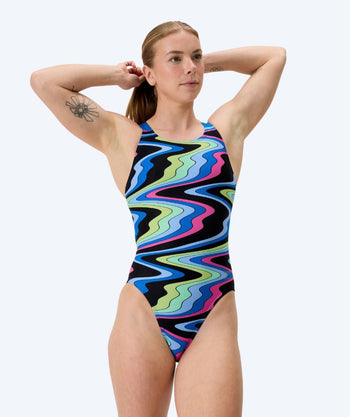 Speedo baddräkt för dam - Printed Leaderback - Svart/blå