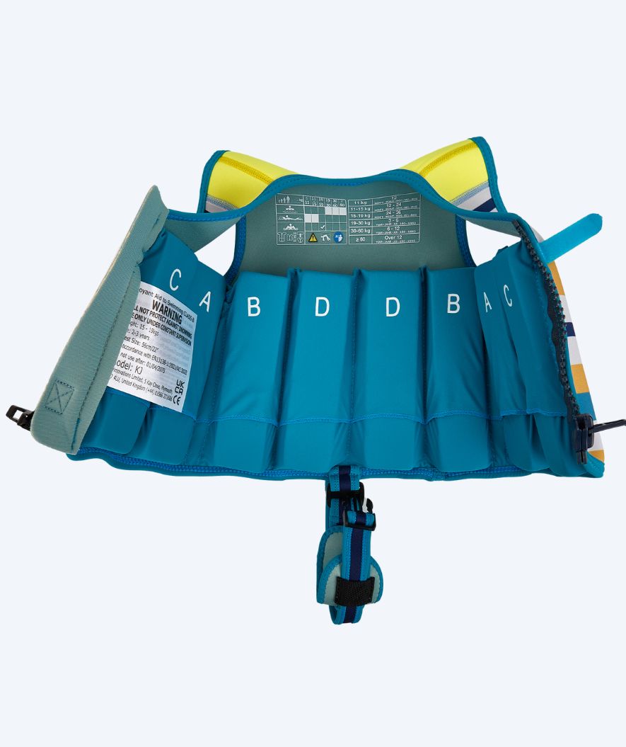 Konfidence simväst för barn (2-12) - Original - Gul/blå