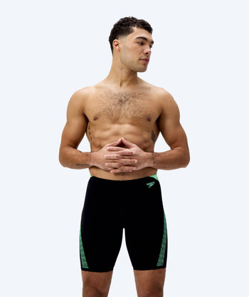 Speedo långa badbyxor för herr - Hyperboom Splice - Svart/Grön