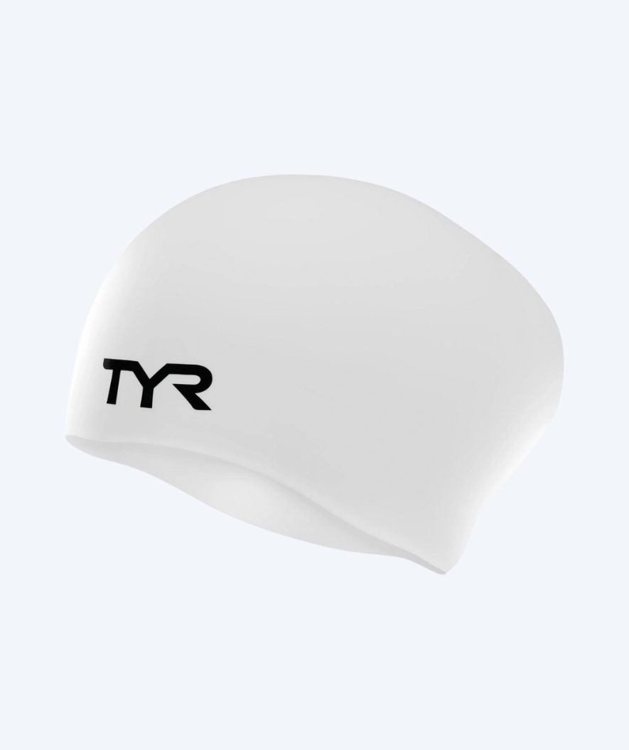 TYR badmössa för långt hår - Silicone - Vit