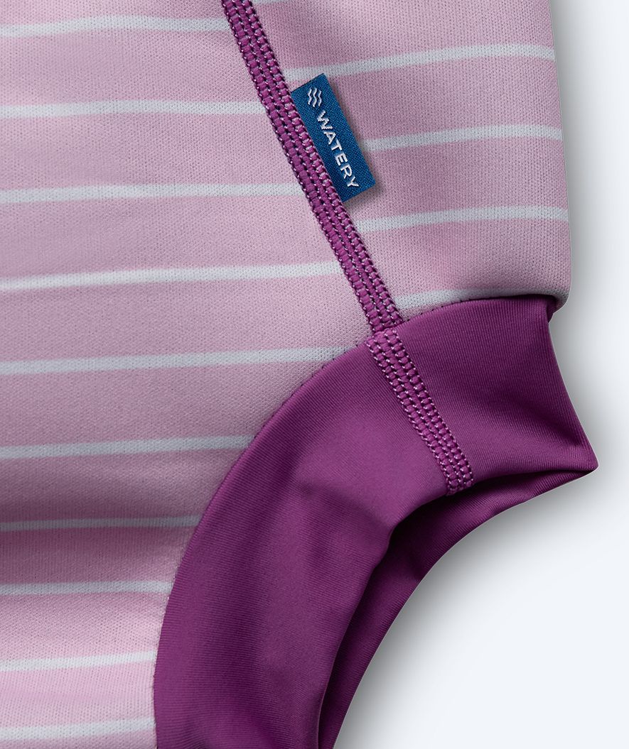 Watery badblöja för barn - Neoprene Swim Nappy - Purple Stripes