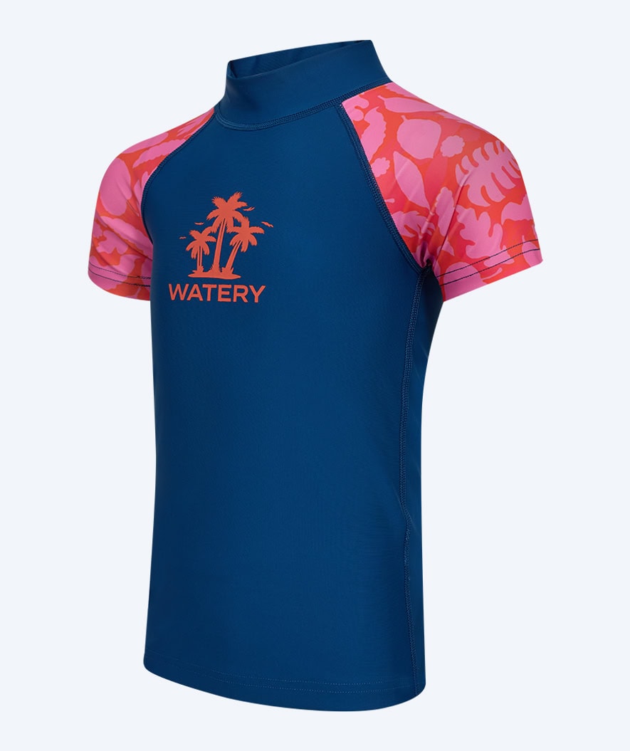 Watery UV-tröja för barn - Osiris Kortärmad Rashguard - Rosa/mörkblå