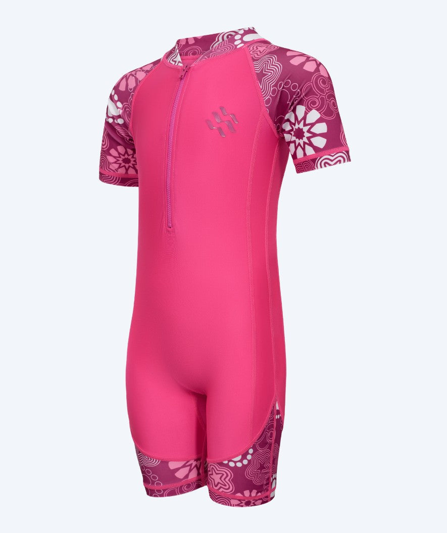 Watery UV-dräkt för barn - Athena Kortärmad Rashguard - Rosa