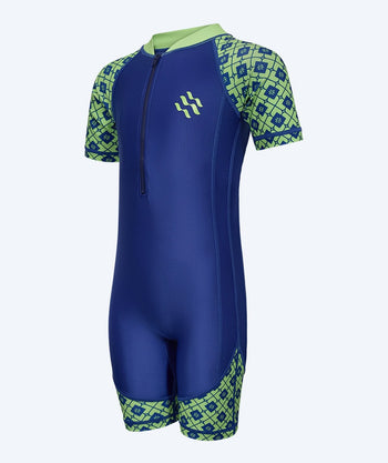 Watery UV-dräkt för barn - Athena Kortärmad Rashguard - Grön/mörkblå