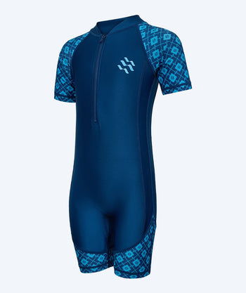 Watery UV-dräkt för barn - Athena Kortärmad Rashguard - Mörkblå