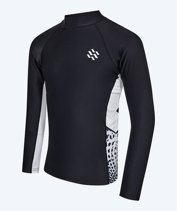 Watery UV-tröja for herr - Scylla Långärmad Rashguard - Svart/vit