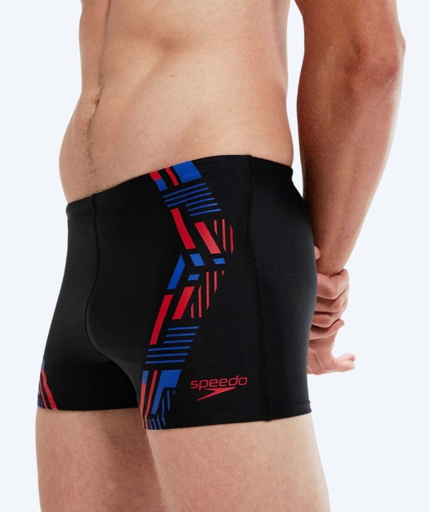 Speedo aquashorts för herr - Tech Print - Svart/blå