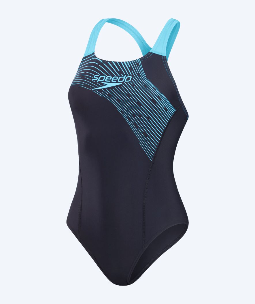 Speedo baddräkt för dam - Medley Logo - Mörkblå/ljusblå